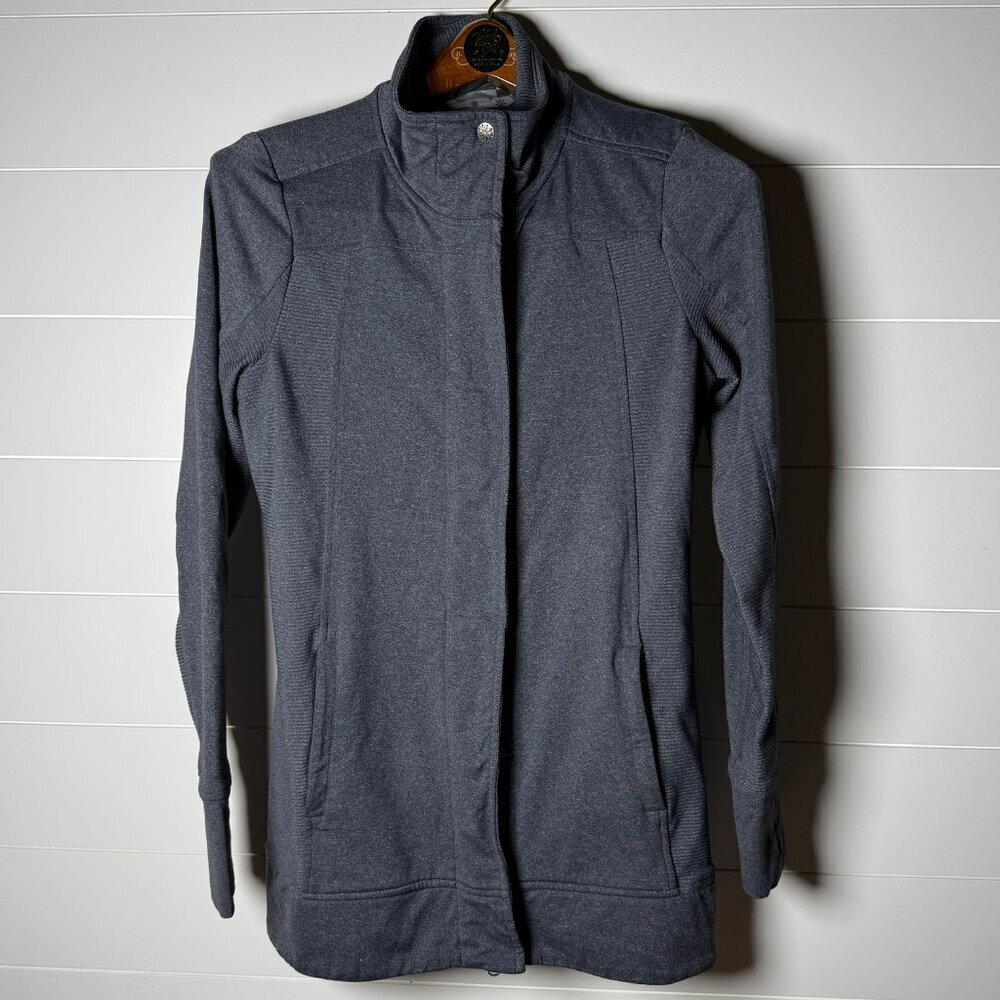 Athleta Full Zip Jacket- Covered Zipper, Gray Size Small